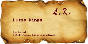 Luzsa Kinga névjegykártya