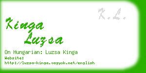 kinga luzsa business card